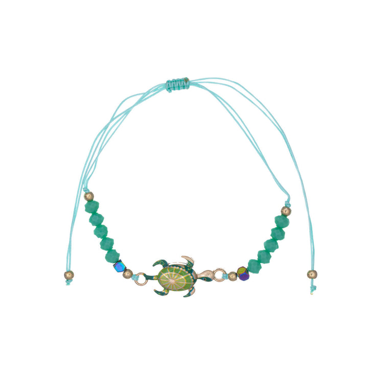 Coloured turtle bracelet with beads