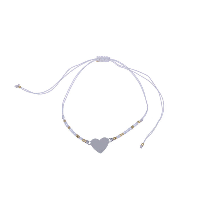 Heart bracelet with small beads (steel 316L)