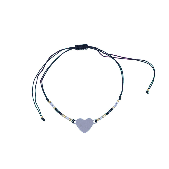 Heart bracelet with small beads (steel 316L)