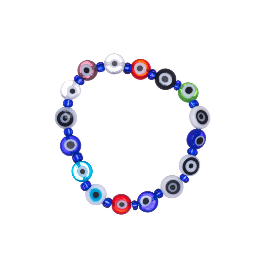 Glass evil eye bracelet