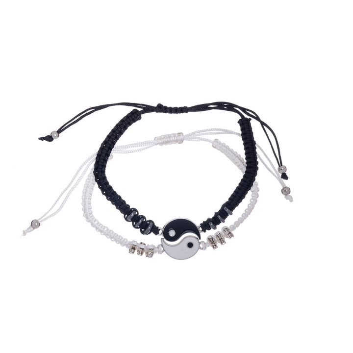 Yin yang vänskapsarmband justerbart armband 2st