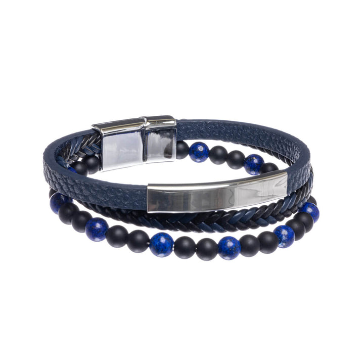 Three row bracelet with beads (Steel 316L)