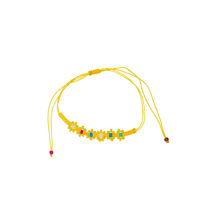 Colourful flower bracelet with beads