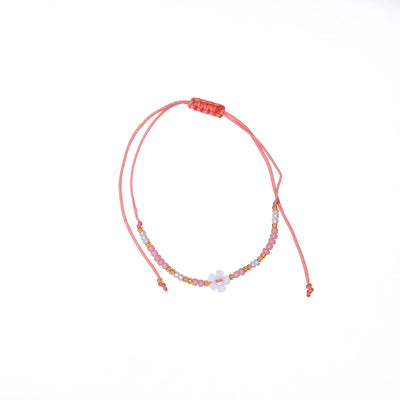 Colourful flower bracelet with beads