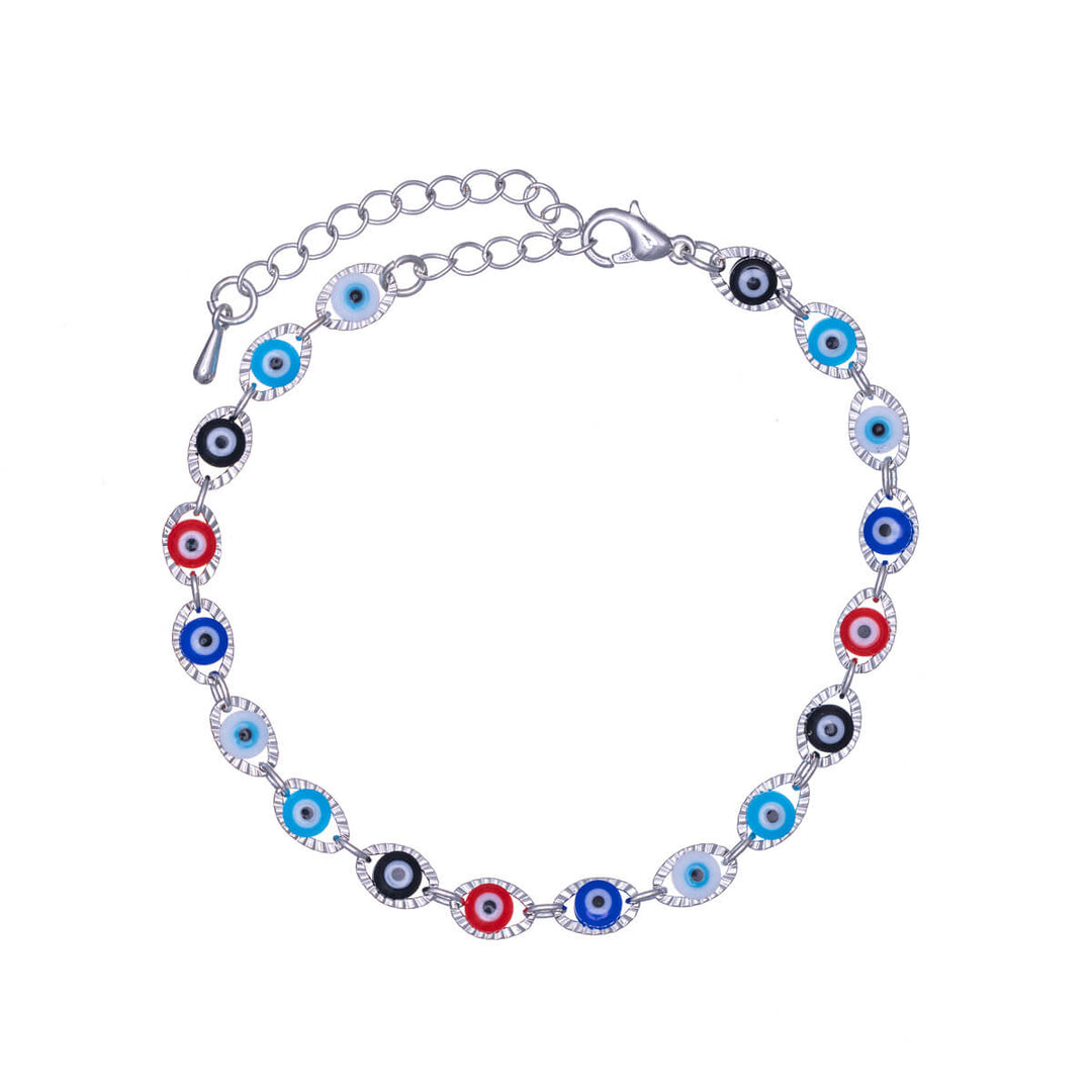 Colourful evil eye bracelet