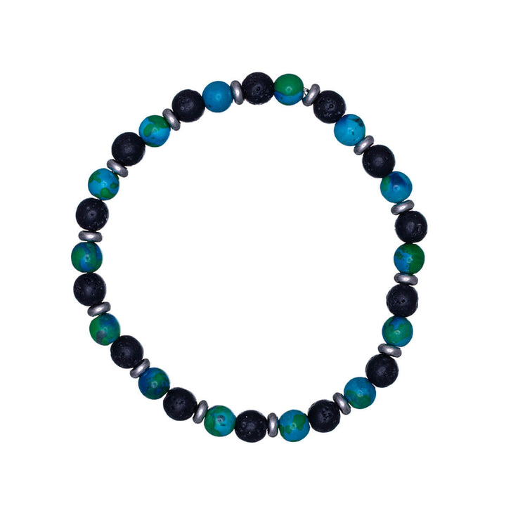 Glass bead bracelet elastic bracelet (Steel 316L)