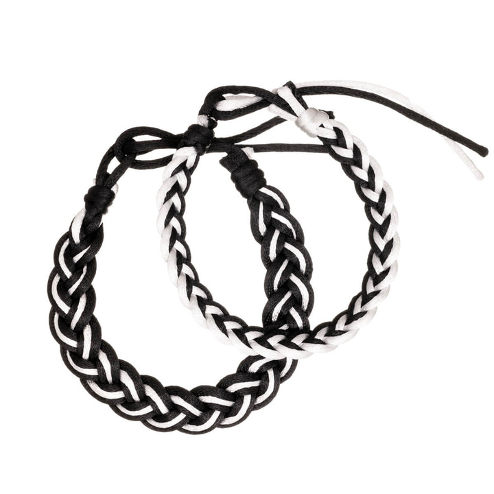 Black and white knot bracelets 2pcs