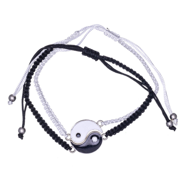 Yin yang vänskapsarmband justerbart armband 2st