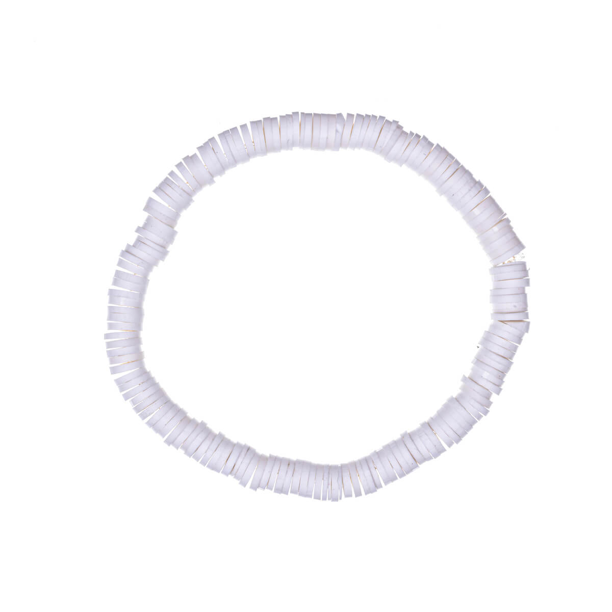 Flexible white bracelet with plastic beads