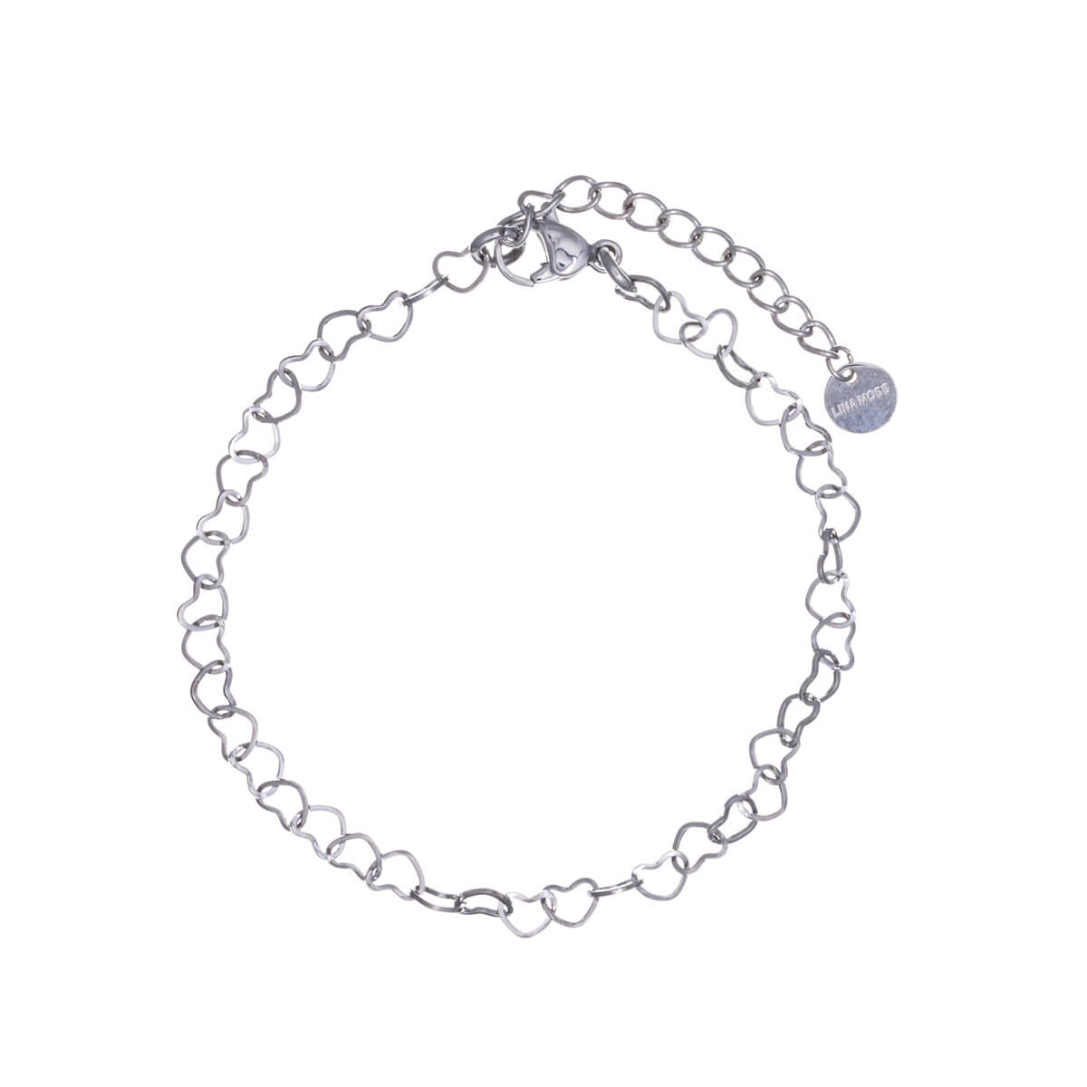 Heart chain bracelet 17cm +3cm (Steel 316L)