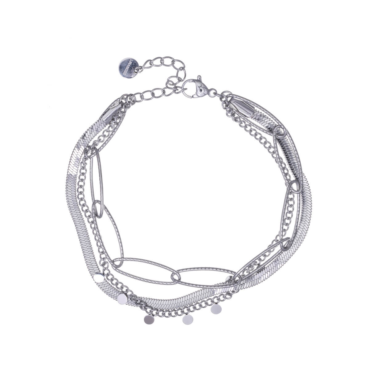 Three-row chain bracelet 17,5cm +3cm (Steel 316L)