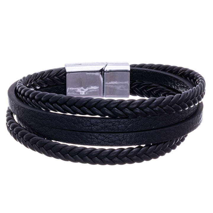 Four-row leather bracelet