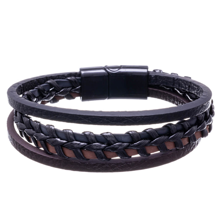 Tre rader läderarmband 21cm