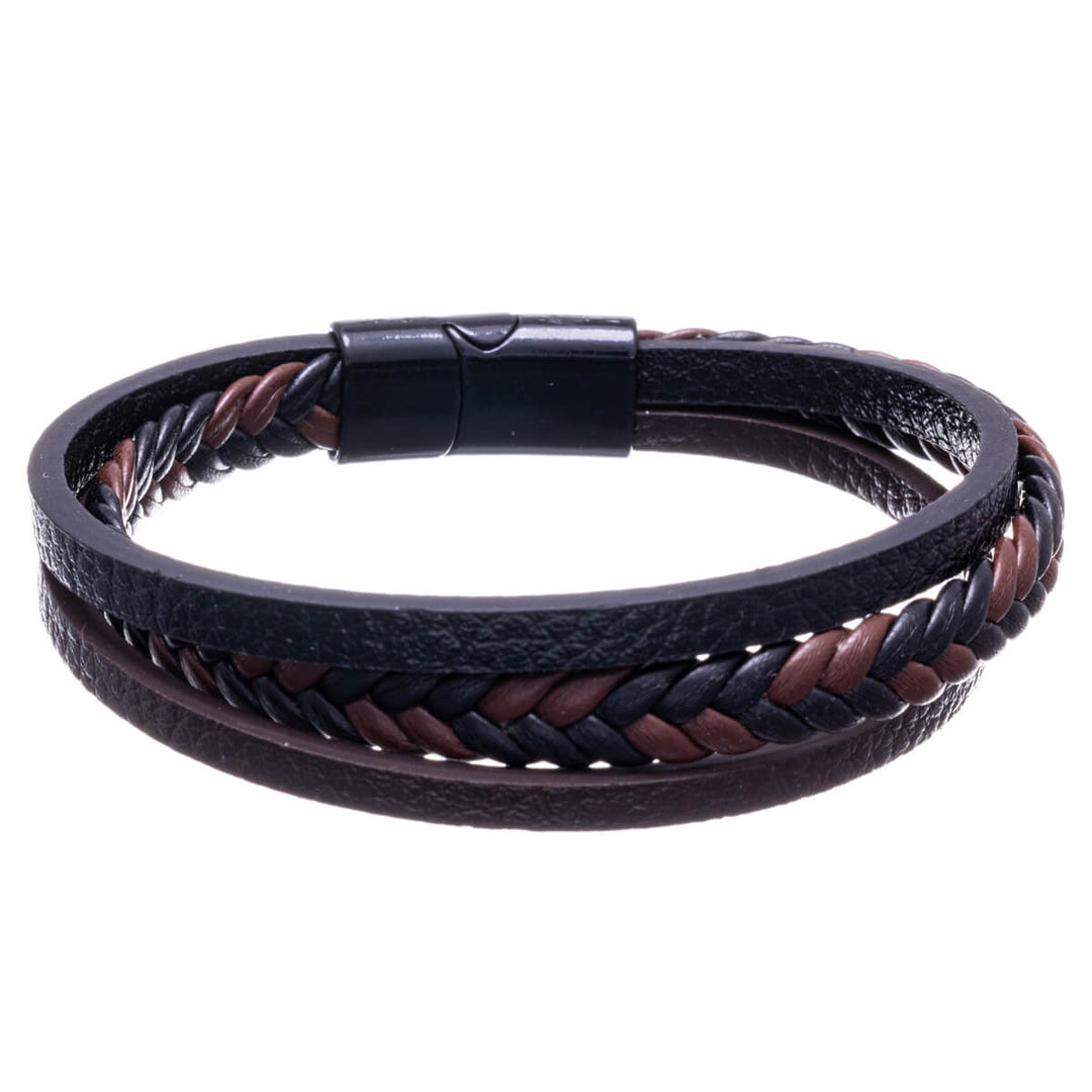 Tre rader läderarmband 21cm