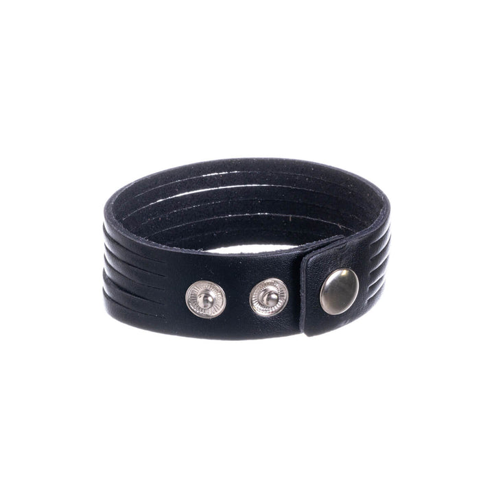 Armband i konstläder 2,4 cm med trådar