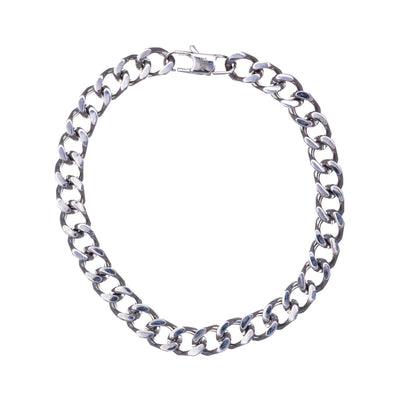 Angular pancake chain steel chain bracelet 21cm (Steel 316L)