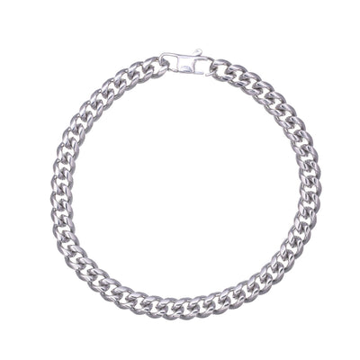 Tight pan chain steel chain bracelet 20,5cm (Steel 316L)