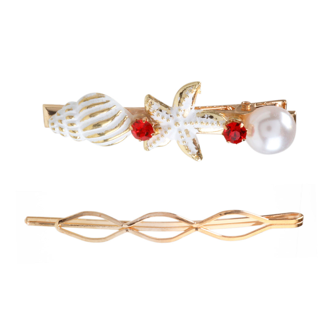 Mussel sea star decorative hairpin 2pcs