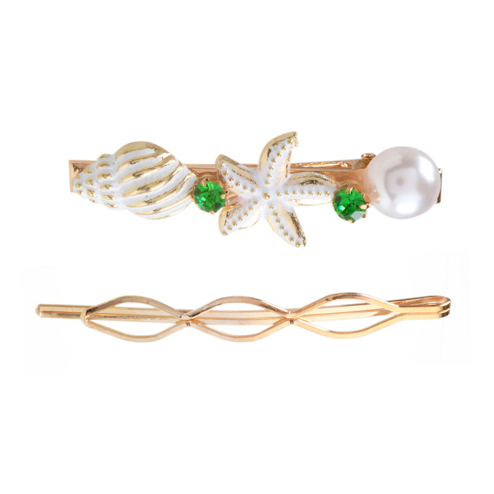 Mussel sea star decorative hairpin 2pcs