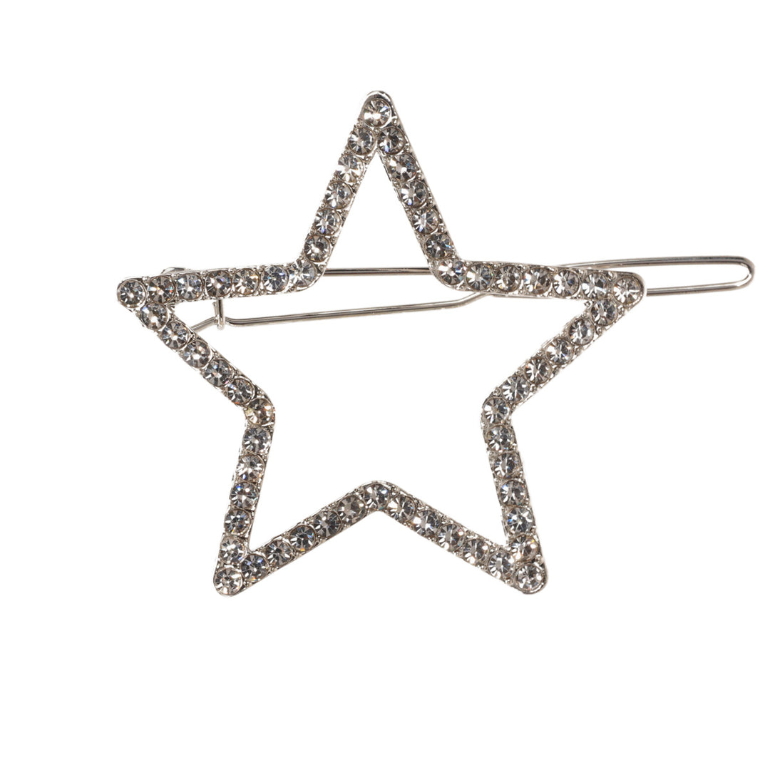 Rhinestone star hair buckle 6,3cm 1pcs