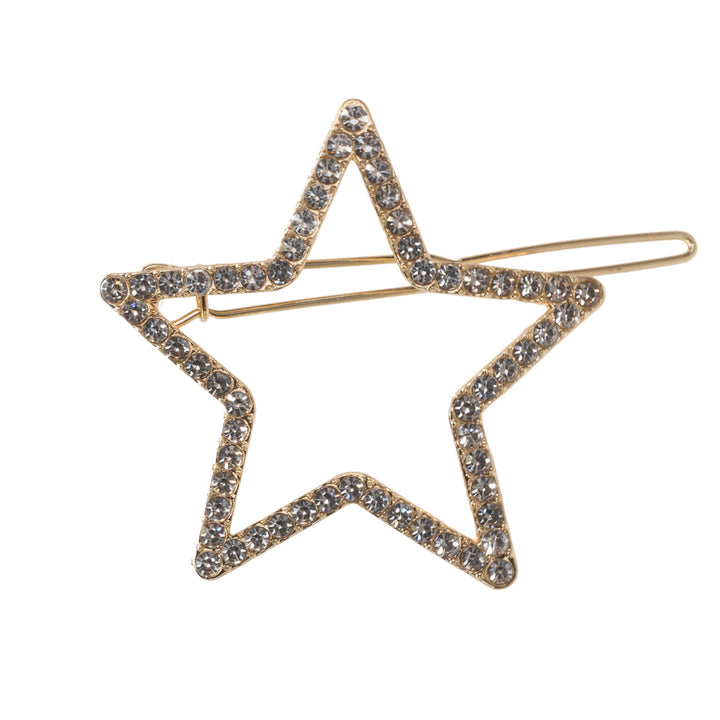 Rhinestone star hair buckle 6,3cm 1pcs