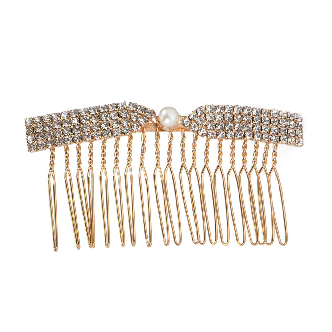 Rak sidokam med pärlor 1 st (8 cm x 4 cm)