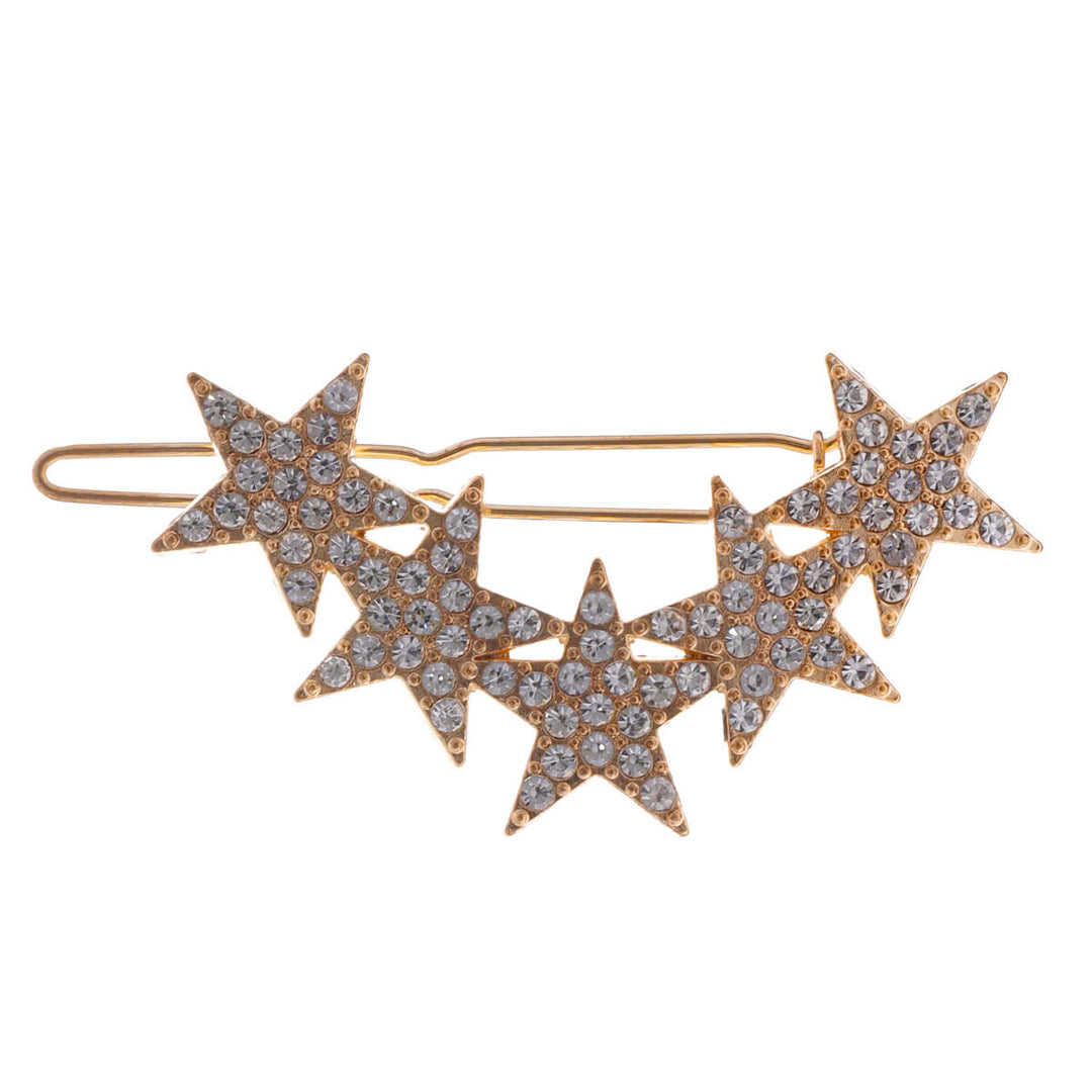 Rhinestone star hair buckle 5.1cm 1pcs