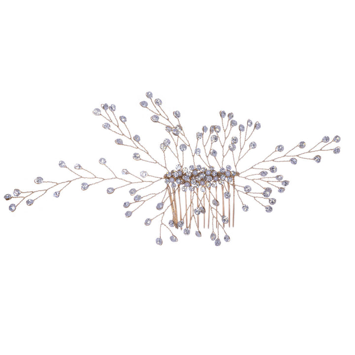 Shaped stone side comb hairband 1pc (21cm x 10cm)