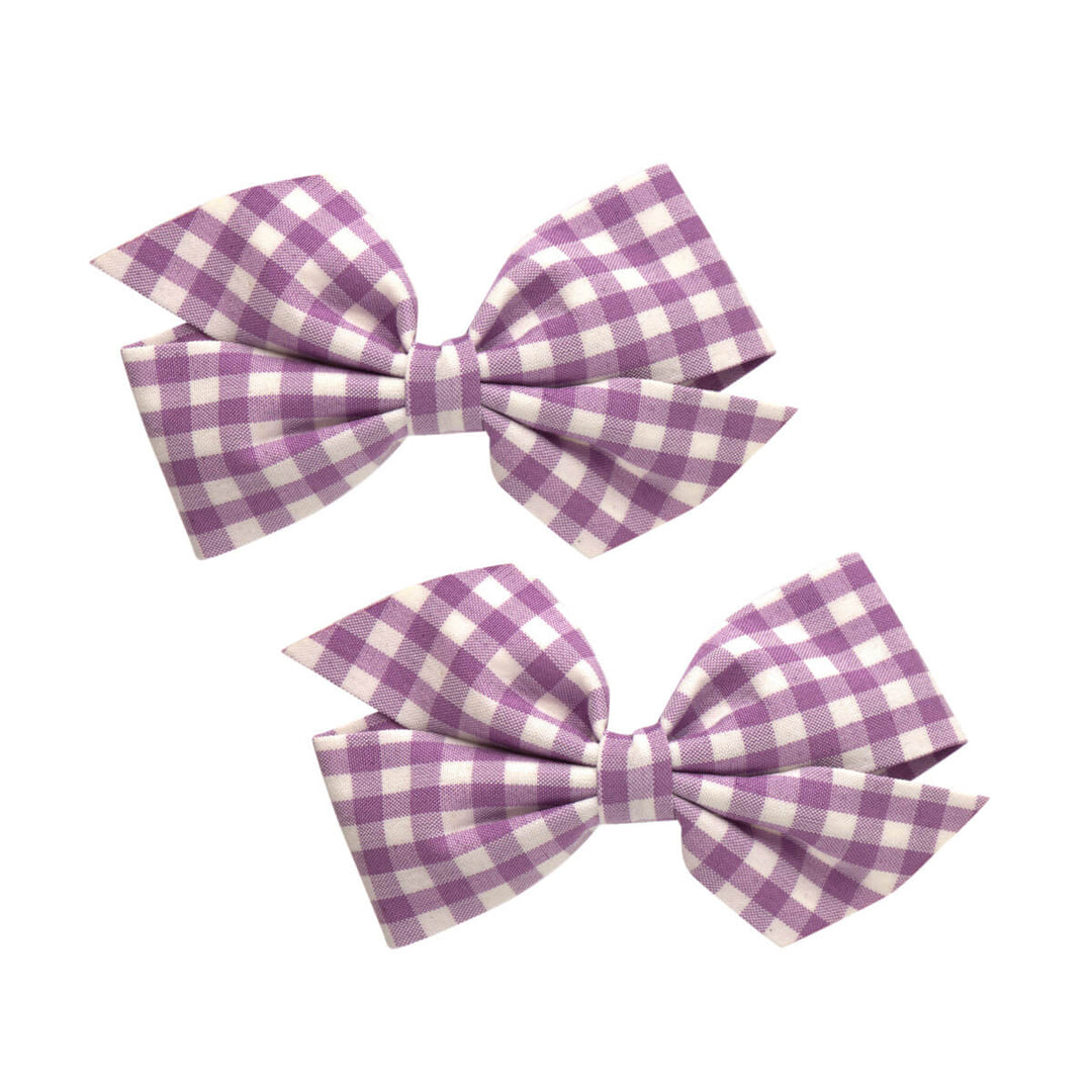 Checkered bow of hair clip 2pcs