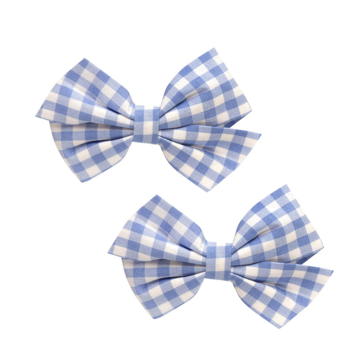 Checkered bow of hair clip 2pcs