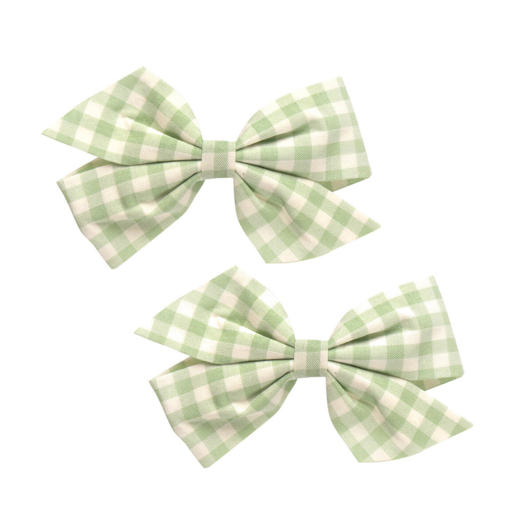 Checkered bow of hair clip 2pcs