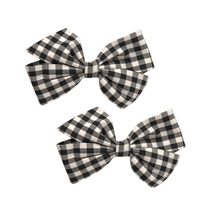 Checkered bow of hair clip 2pcs