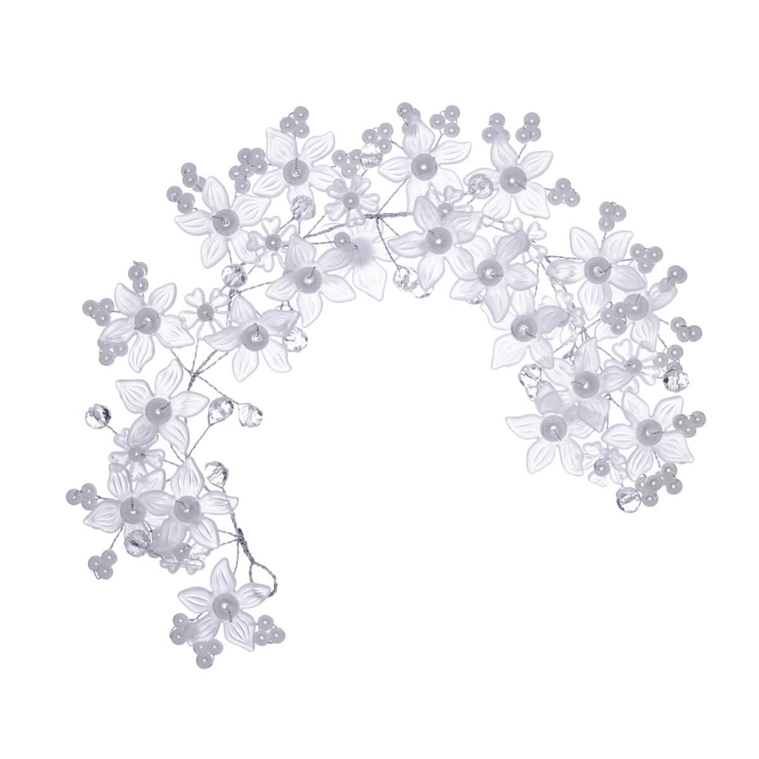 Shapeable hair ornament pearl flowers 26cm