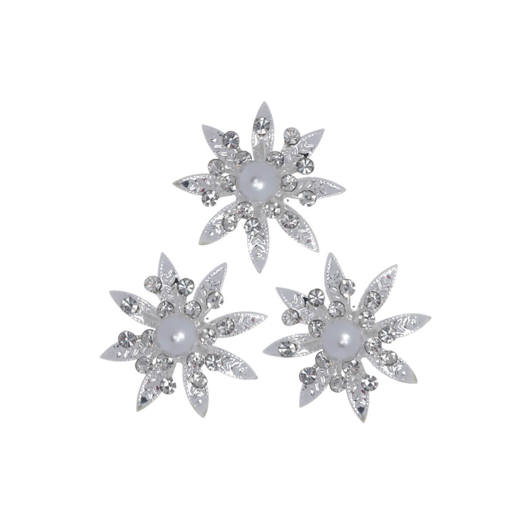 Breathless blomma hårspänne glittrande pärla hårband 3st