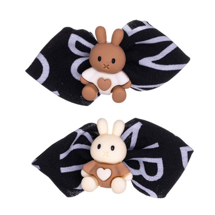 Children's hair clip with teddy bear and bow 2pcs