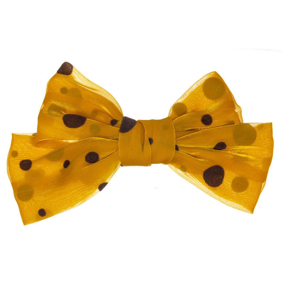 Polka dotted hair bow tie hair clip 15cm