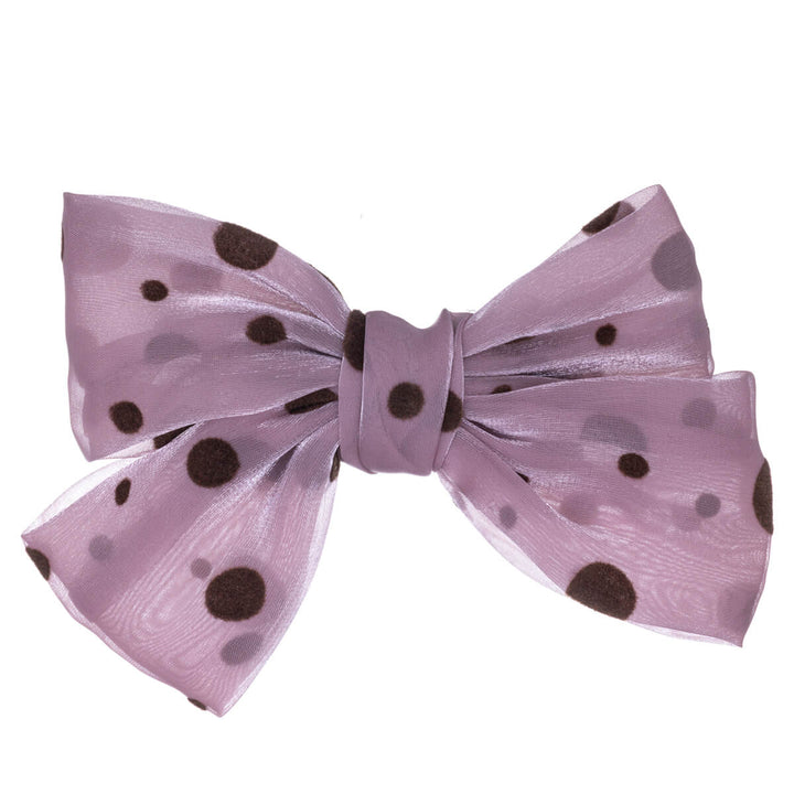 Polka dotted hair bow tie hair clip 15cm