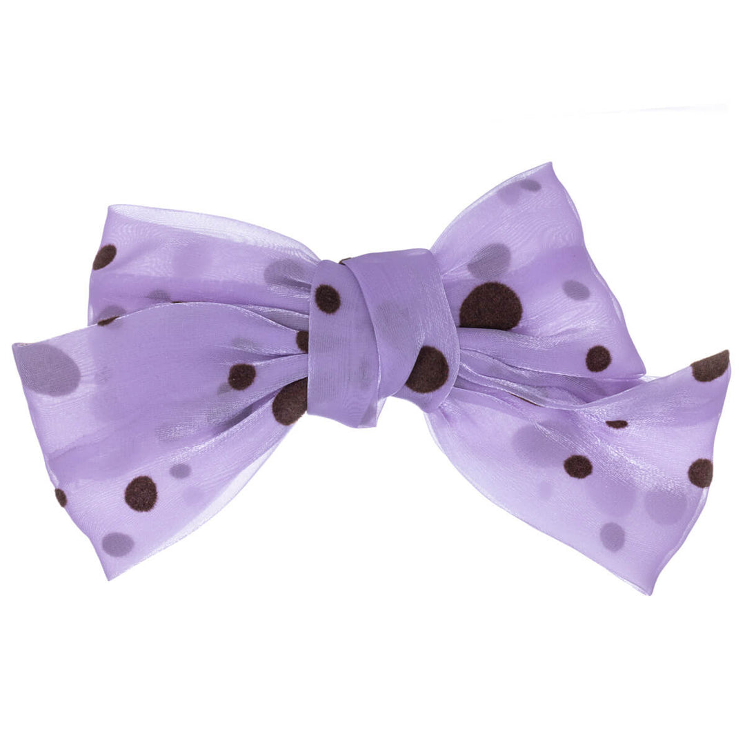 Polka dotted hair bow tie hair clip 15cm