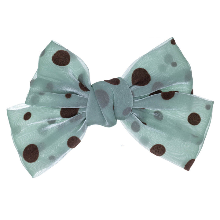 Polka dotted hair bow tie hair clip 15cm