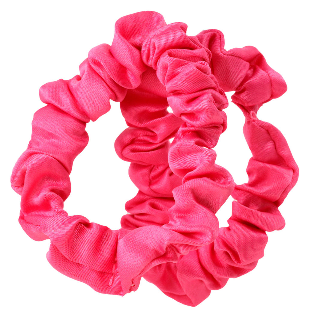 En tunn satinhårslinga scrunchie Ø6cm 2st