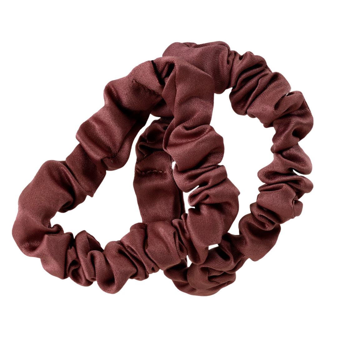 A thin satin hair loop scrunchie Ø6cm 2pcs