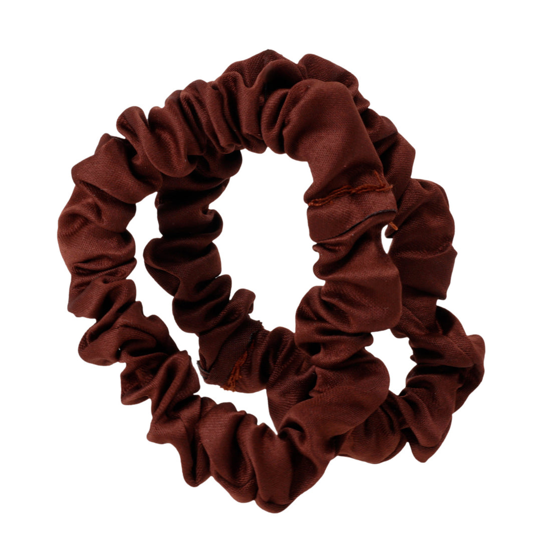 En tunn satinhårslinga scrunchie Ø6cm 2st