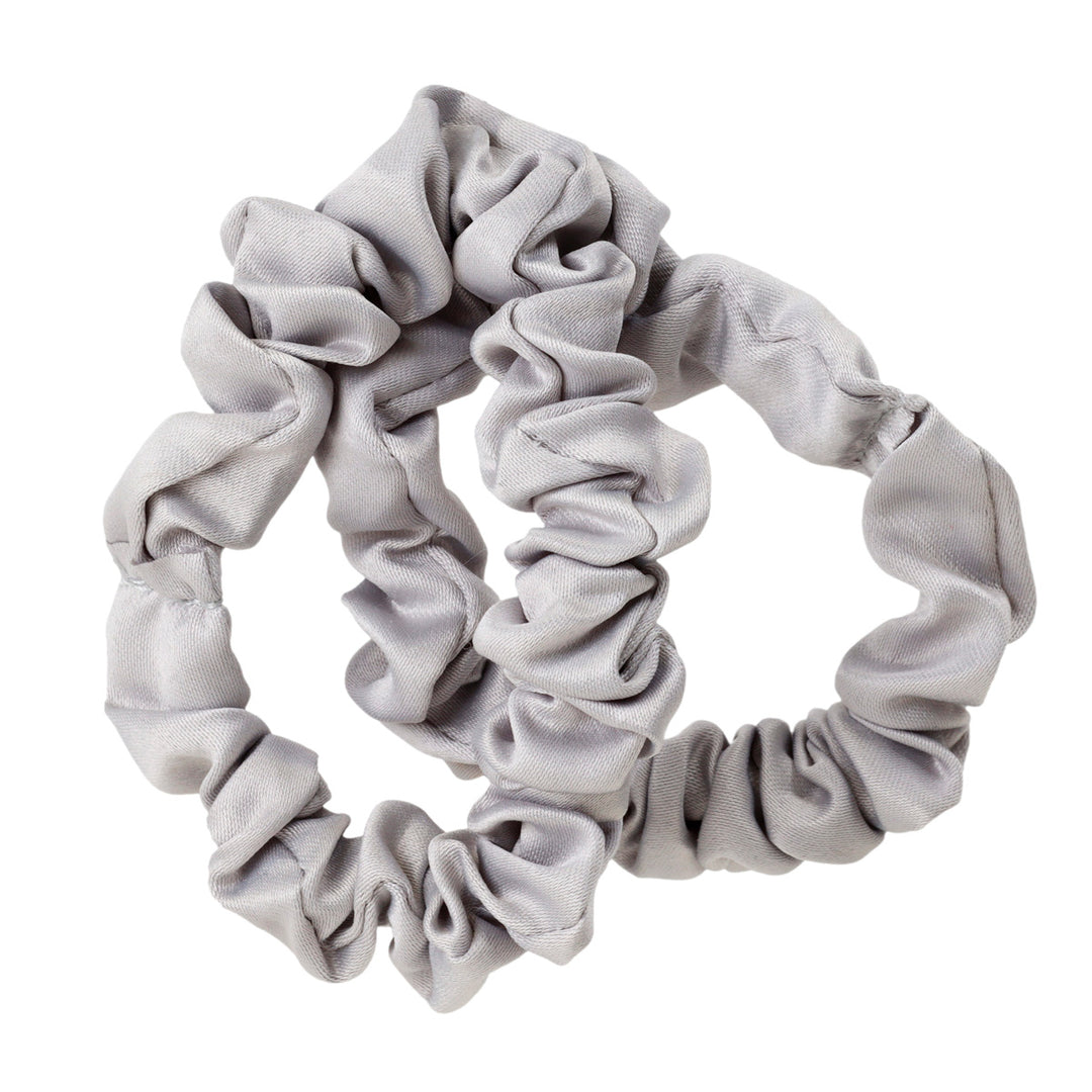 A thin satin hair loop scrunchie Ø6cm 2pcs