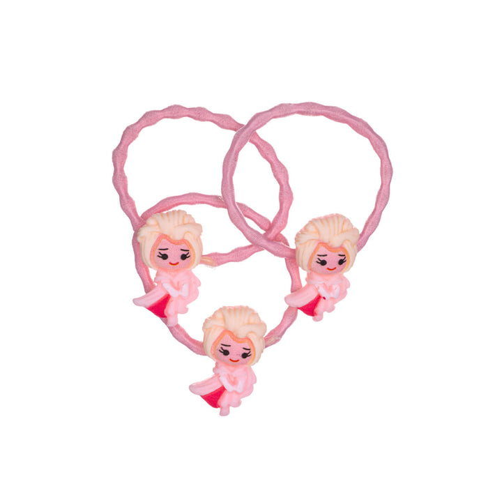 Children's hair clip girl figures ø2,7cm 3pcs