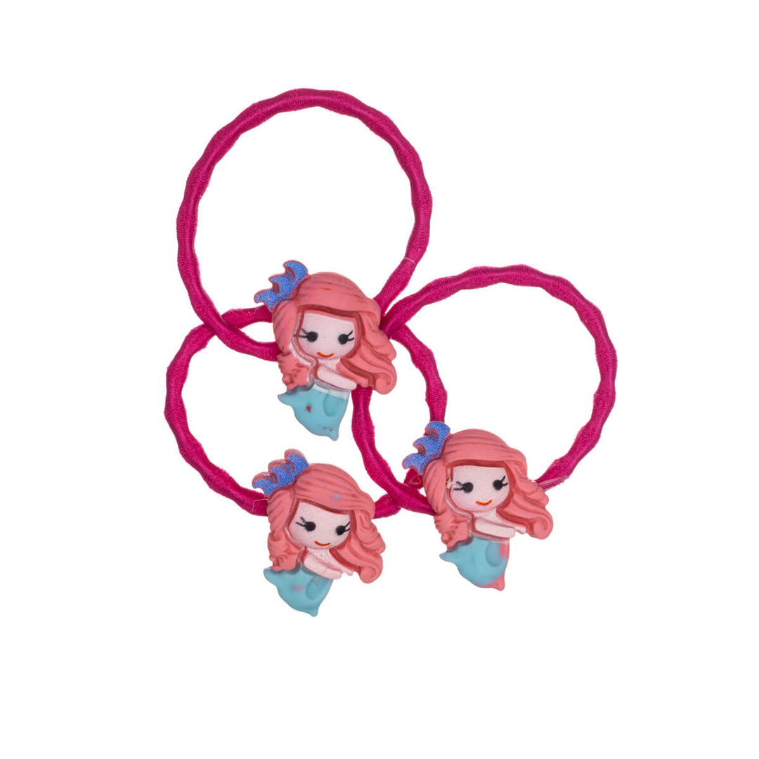 Children's hair clip girl figures ø2,7cm 3pcs