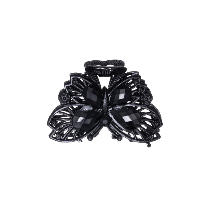 Metal shark tooth black hair clip 4,3cm