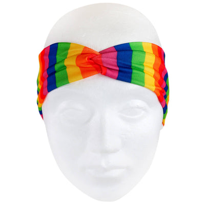 Rainbow knotted elastic hairband