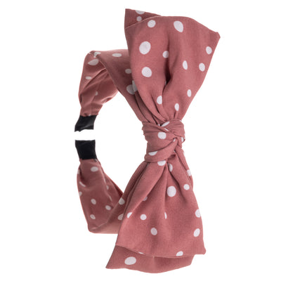 A dotted wide bow tile hair collar