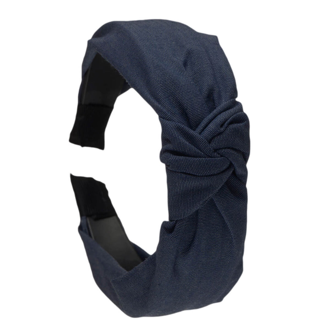Enfärgat jeans hårband med knut 2,9cm