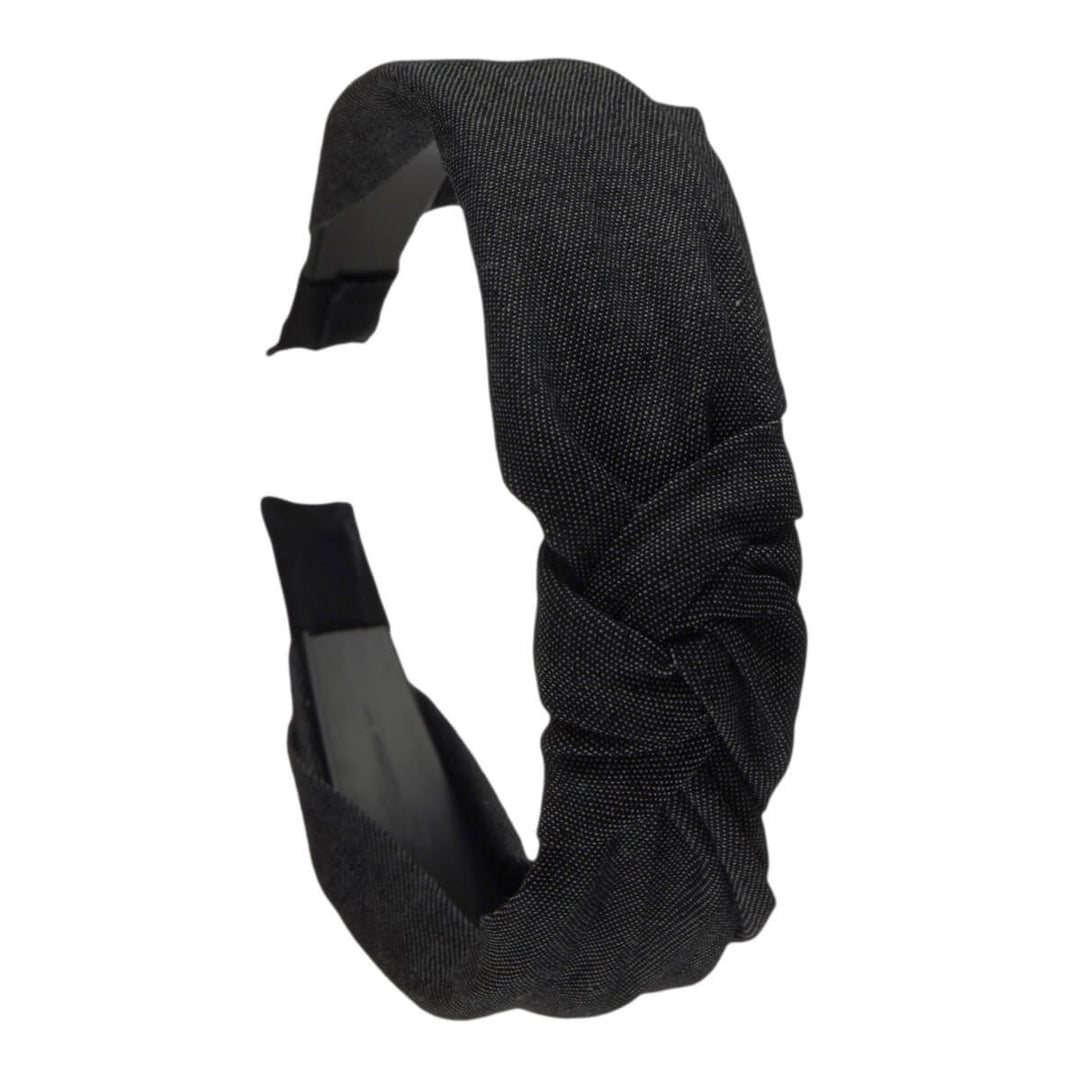 Enfärgat jeans hårband med knut 2,9cm